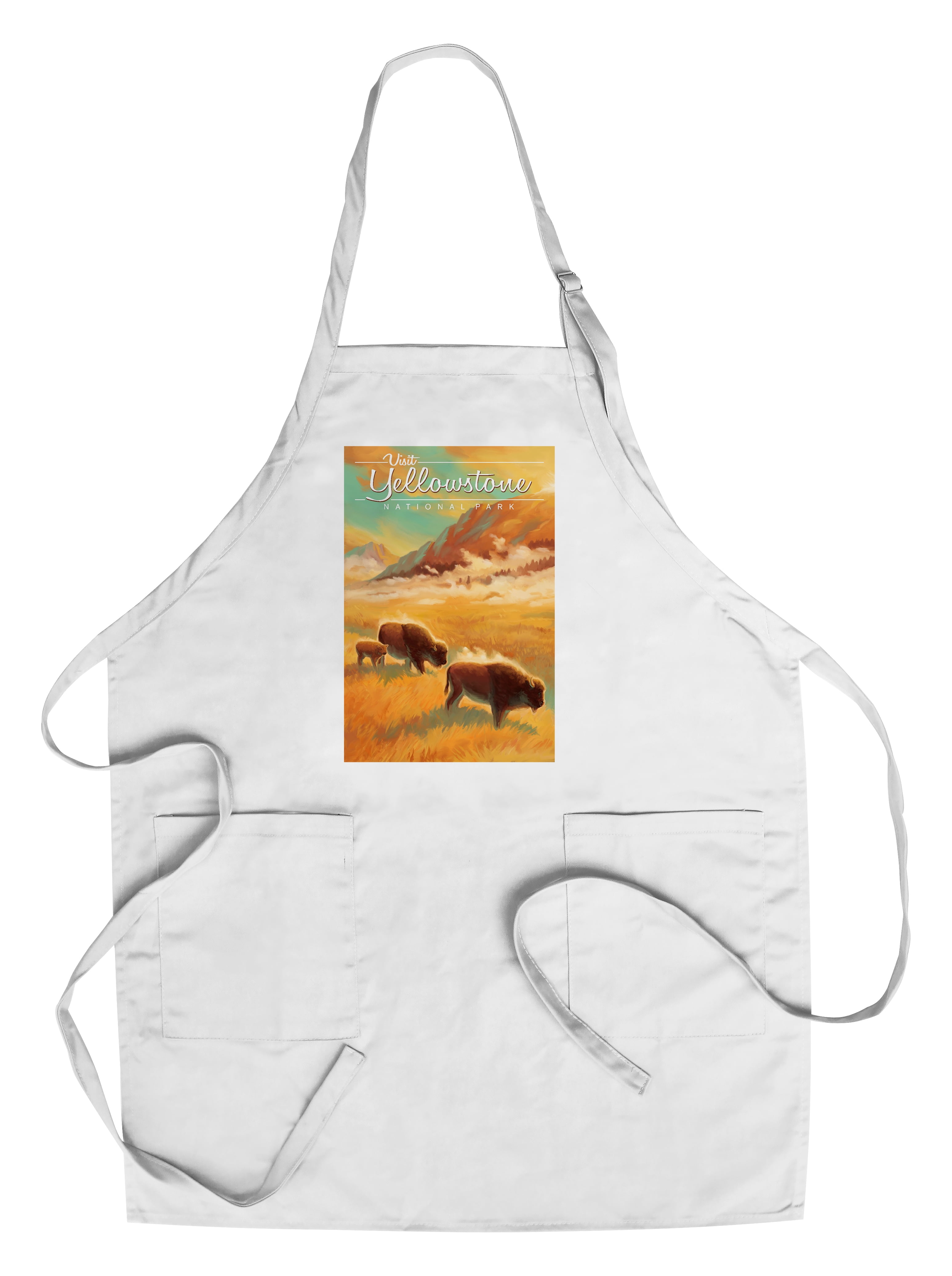 Yellowstone National Park Bison Oil Painting Lantern Press
