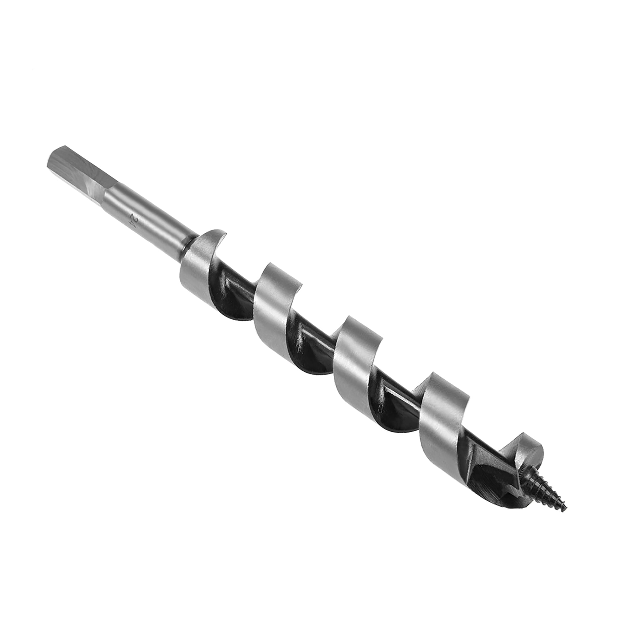 Auger Drill Bit Wood Hex Shank 24mm Cutting Dia High Carbon Steel for