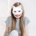 thumbnail image 4 of Máscara de gato de plástico blanco, medio disfraz de fiesta de anime de juego de rol blanco, máscara de bricolaje, 4 of 4