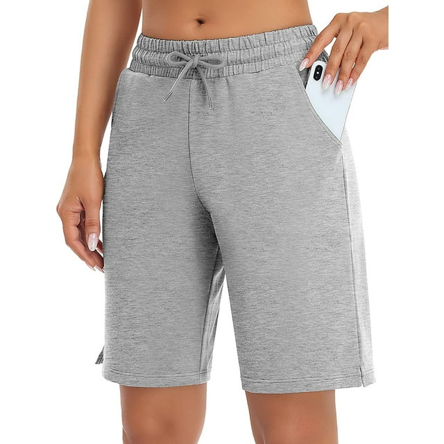 Charmo Short de Yoga Femme avec Poches Longueur Genou Short d'Été Décontracté