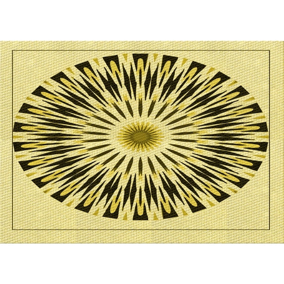 Ahgly Company Indoor Rectangle Patterned Mustard Yellow Area Rugs, 2' x 5'