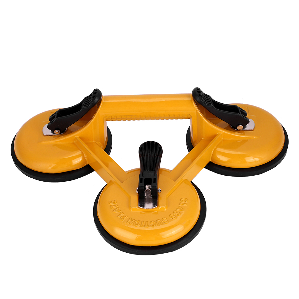 HERCHR Aluminum Alloy 3 Plates Vacuum Suction Cup Glass Lifter Puller for Moving Glasses Tiles