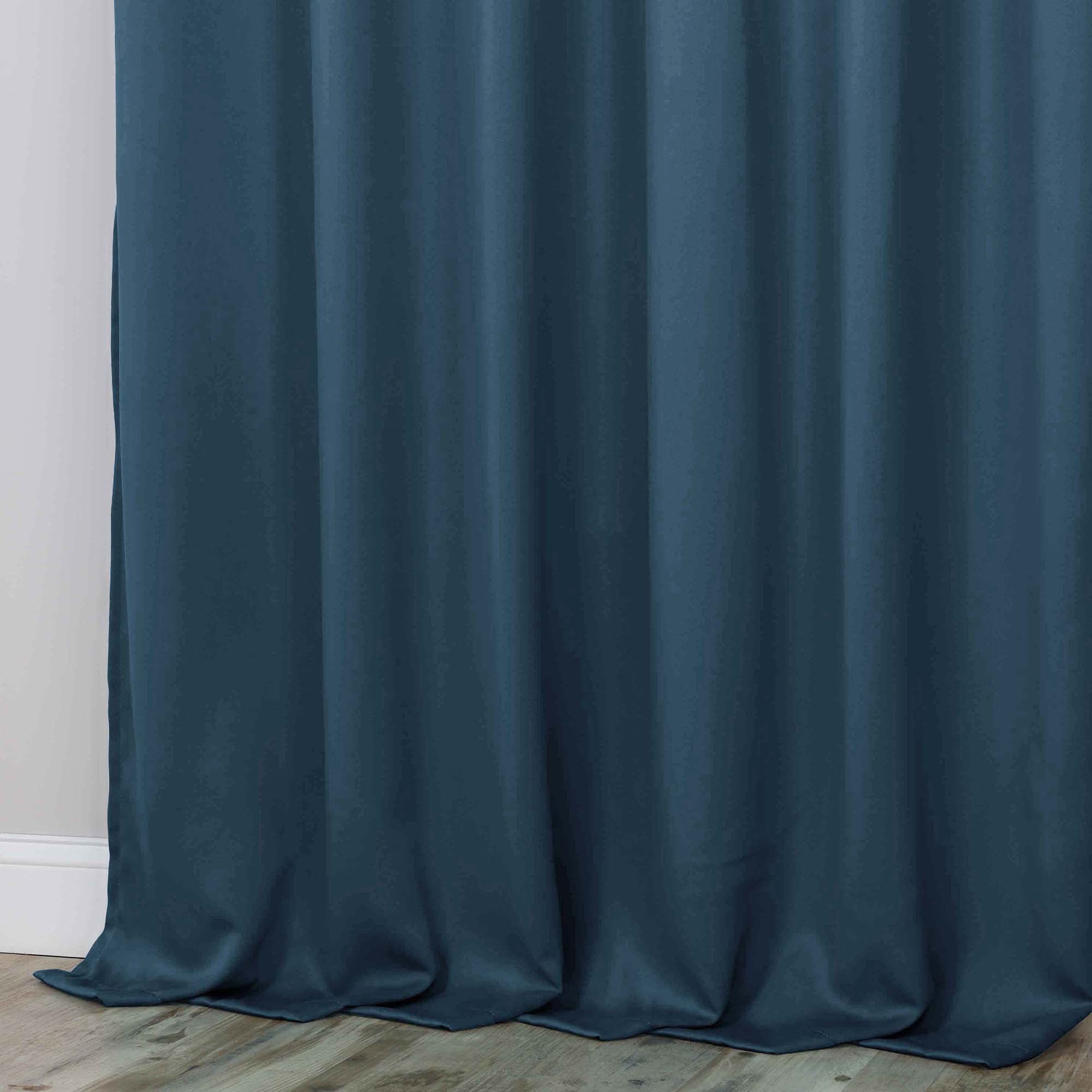 Superior Blackout Solid Light Filtering Grommet Curtain Panel Set, 70" x 96", Marine Blue