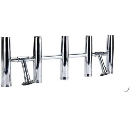 Stainless Steel 5 Tube Adjustable Fishing Rod Holder for Boat Marine Kayak Yacht