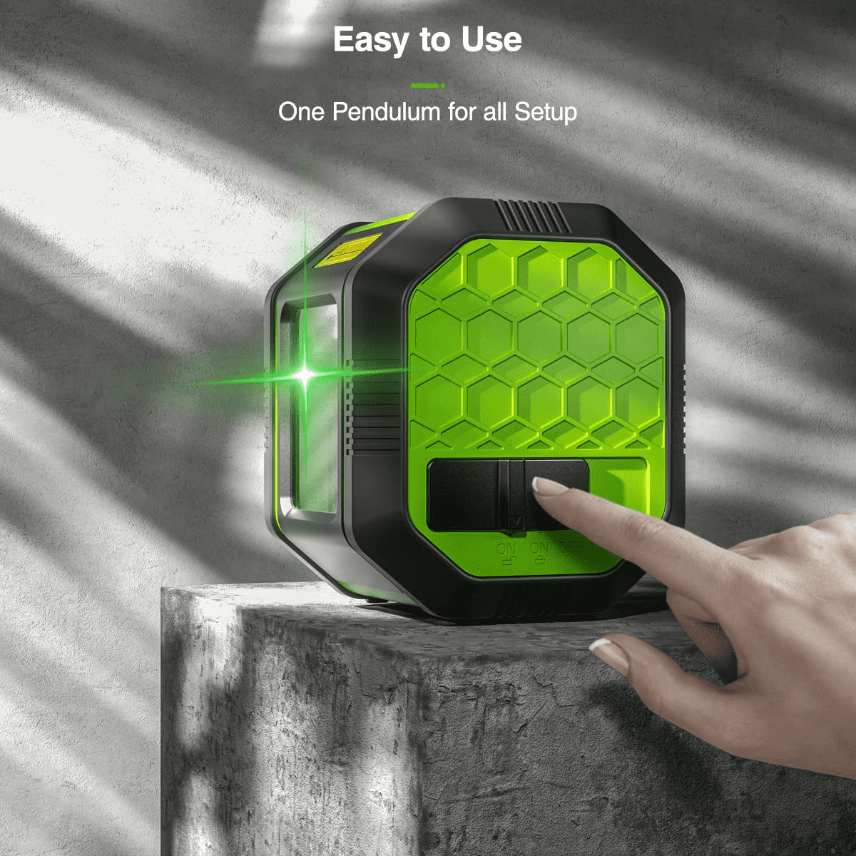 Huepar Green Beam Cross Line Laser Level Self-Leveling Laser Level Tools with Rechargeable Li-ion Battery