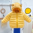 thumbnail image 4 of Gibobby Abrigos de invierno para bebés y niñasAbrigo para niños Chaqueta de invierno niñas con capucha Soild Ropa para niños pequeños Chaqueta cálida a d(Amarillo, 6-12 Meses), 4 of 5