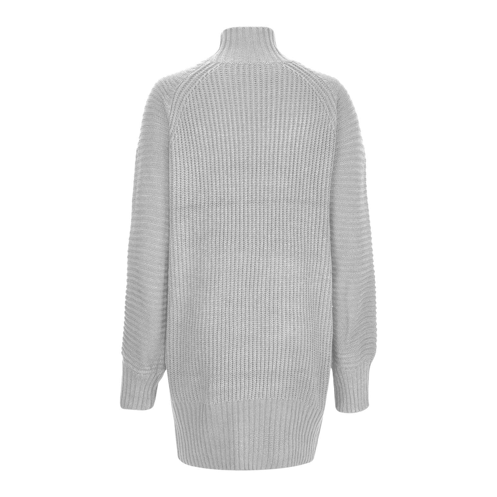 Aboser Womens Winter Ribbed Knit Dresses Long Sleeve Mock
