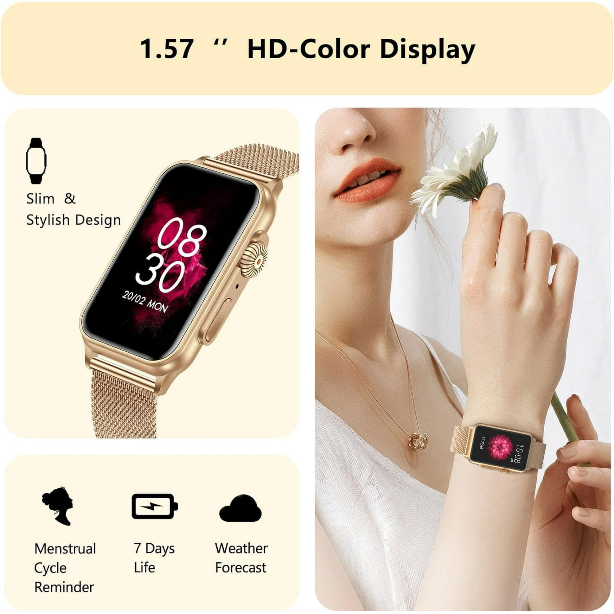 FITVII Nexa Fitness Tracker Answer Make Calls Smart Watch with Blood Pressure Blood Oxygen 24 7 Heart Rate Monitor 120 Sport Mode Activ