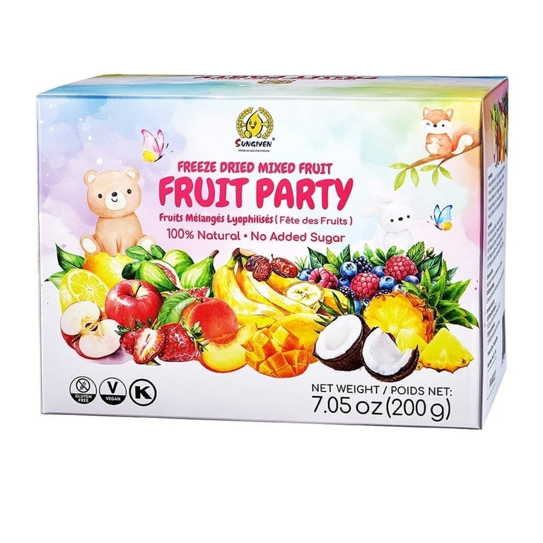 Sungiven Freeze Dried Fruit Crisps, 10+ Fruits Mix, 5 Bag 7.06 Oz