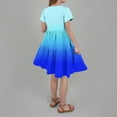 thumbnail image 4 of MKOSPLRT Girls Gradient Babydoll Dresses 4-15 Years Short Sleeve Swing Tiered Dress Casual Beach Midi Dress Swing Skater Twirl Dresses, 4 of 5