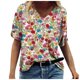 thumbnail image 2 of Pntutb Moda Mujer Verano Impreso Manga Corta Cuello V Camiseta Casual Tee tops Pntutb Pntutb-2074, 2 of 3