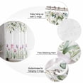 thumbnail image 5 of Shower Curtain Bathroom Set Country Flower Tulip Watercolor Waterproof Fabric Shower Curtains with Grommets&Hooks Green Leaves on White Privacy Bath Curtain for Bathtub 36x72in, 5 of 7