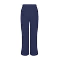 thumbnail image 6 of Pxxlle Linen Pants for Women Plus Size Wide Leg Summer Pant with Pockets Casual Drawstring Elastic Waisted Trousers for Beach Vacation Navy XXXXL, 6 of 8