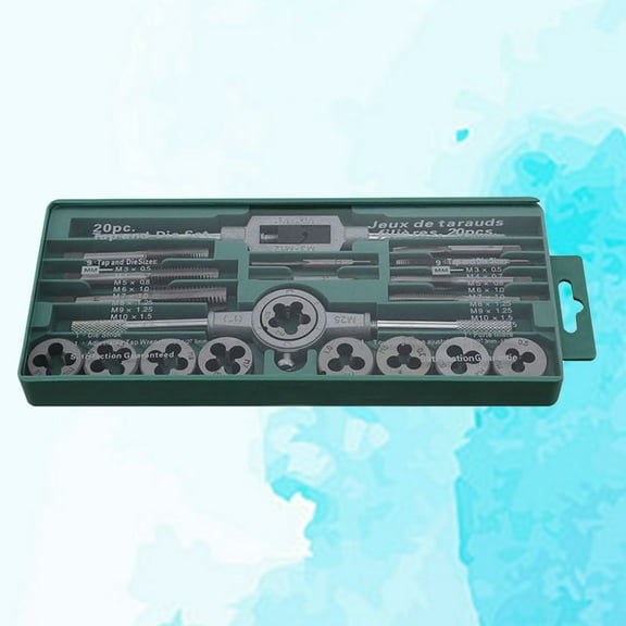 SASABAXI 20Pcs Die Set Metric and Standard Threading Taps for Machine Manufacturing Tools