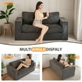 thumbnail image 6 of BYBYME Bean Bag Chair Sofa for Adults,Giant Large Loveseat Boneless Couch with Tufted Cushion & Backrest,Comfy Chair Lazy Sofa for Bedroom Living Room,Dark Grey, 6 of 8