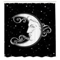 thumbnail image 2 of Ambesonne Moon Rays Shower Curtain, Antique Style Crescent, 69"Wx75"L, Charcoal Grey and White, 2 of 4