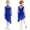 Blue, variant on Girls One Shoulder Long Sleeve Modern Ballet Lyrical Dance Dress Skirted Leotard Performance Dancewear Green 6