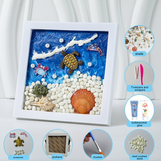 HUASHENG DIY Hand Texture Painting 3D Frame Painting Doodle Painting Group Creative Gift Self Made 3D Frame Painting