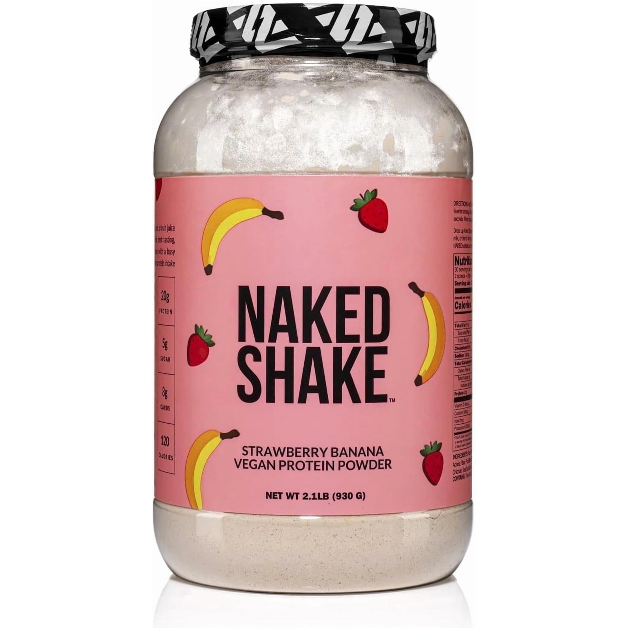 Naked Shake - Vegan Protein Powder, Strawberry Banana - Flavored Plant Based Protein With Mct Oil, Gluten-Free, Soy-Free, No Gmos Or Artificial Sweeteners - 30 Servings