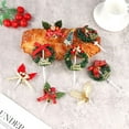 thumbnail image 4 of OUSITAID 5Pcs Christmas Fruit Fork Wreath Leaf Christmas Tree Decor Cake Plugin Toothpick Party Decor, 4 of 6