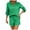 Green, variant on vigerkar Women's Cotton Linen Set Casual Tracksuit Button Up Long Sleeve Shirt Drawstring Shorts Beach 2 Piece Summer Outfits Hot Pink, M