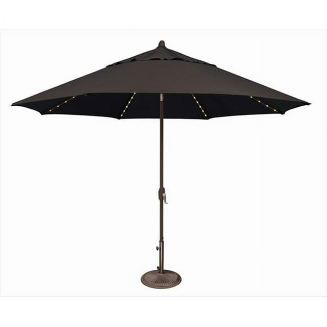 SimplyShade 11 ft. Lanai Pro Octagon Market Umbrella with Star Light Black