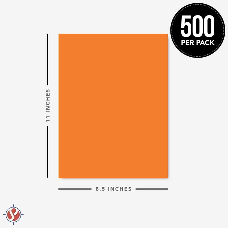 8.5 x 11 Orange Neon Bright Fluorescent Colored Paper | 20lb Bond (75GSM) Paper | 500 Sheets - 1 Ream