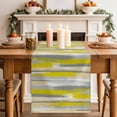 thumbnail image 2 of Table Runner 90 Inches Long for Kitchen Dining, Yellow Gray Stripes Dresser Scarf Farmhouse, Dining Table Decorations for Wedding/Parties, Watercolor Modern Abstract Minimalist 13 x 90 In, 2 of 8