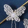 thumbnail image 4 of 6 uds. De accesorios para el cabello con cabeza de mariposa, pinzas para dama de honor, horquillas nupciales de cristal JAMW Sencillez, 4 of 5