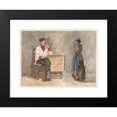 thumbnail image 2 of Hendrik Valkenburg 14x11 Black Modern Framed Museum Art Print Titled - Smoking Sailor, Woman with Yoke and Milk Buckets (1879), 2 of 5