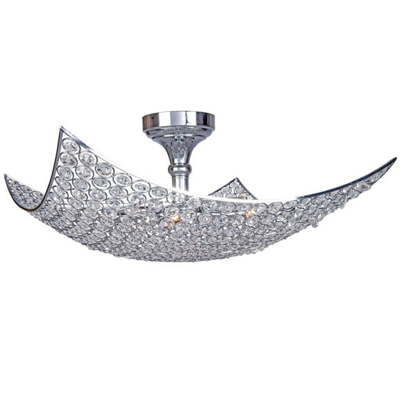 Joshua Marshal Home Collection Chrome 5 Light Semi Flush Mount with Clear European Crystals