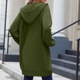 thumbnail image 5 of Long Hoodies for Women Fashion 2026 Full Zip Up Oversized Fleece Lightweight Casual Fall Jacket Coat with Pocket, 5 of 8