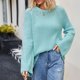 thumbnail image 4 of ICHUANYI Liquidación Moda Mujer Casual Manga Larga Cuello Redondo Sólido Tops Blusa ICHUANYI WER202308244063, 4 of 6