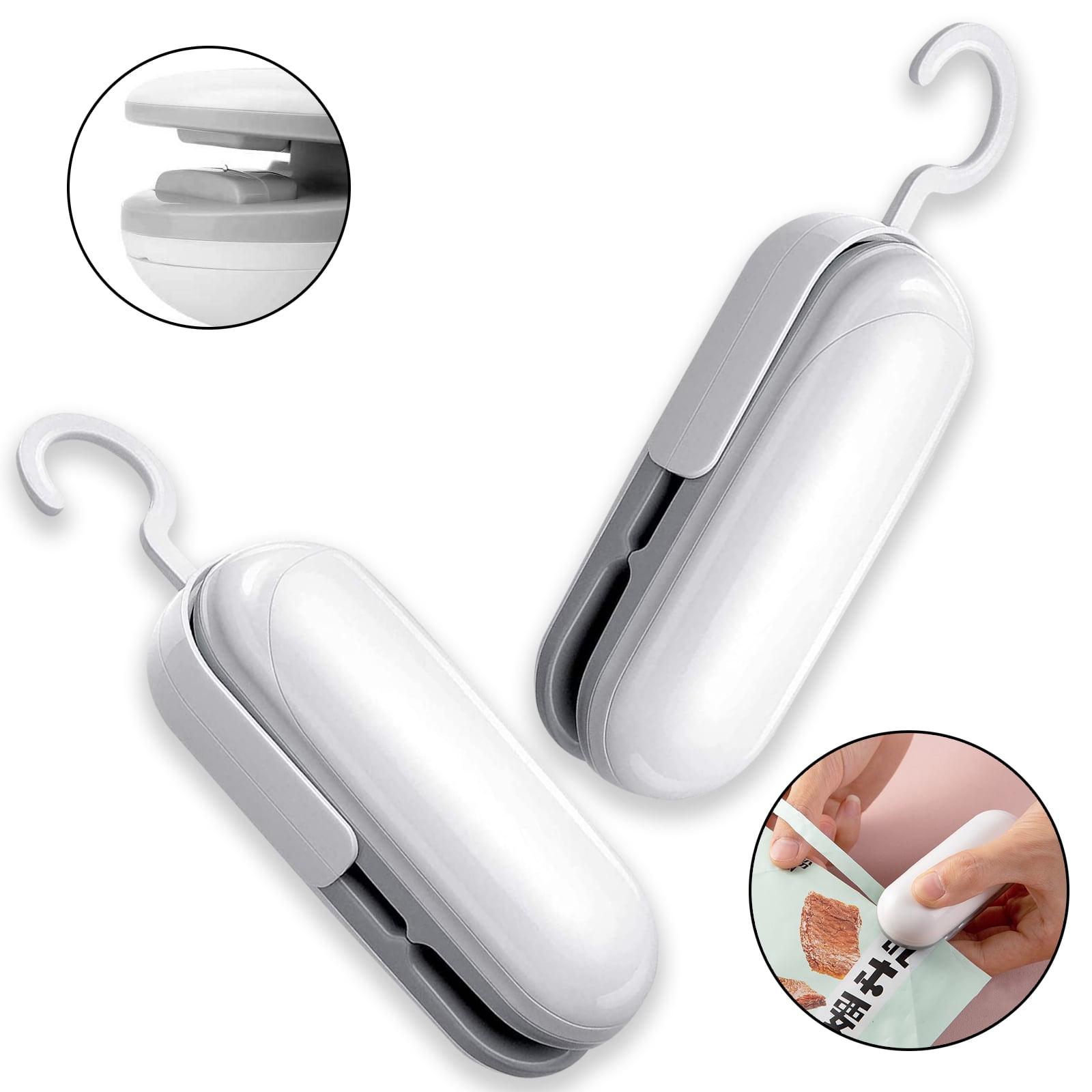 Hand Food Resealer Sealer Portable Mini Pocket Vacuum Cilps Heat Sealing Bag 