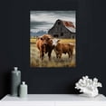 thumbnail image 4 of COMIO Canvas Wall Art Highland Cow Print Pictures Animal Highland Fluffy Cattle Photo Framed Farmhouse Painting for Home Decor, 4 of 4