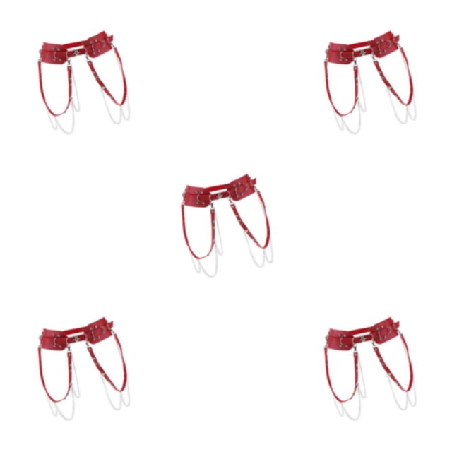 Jumpingount Cinturón de cintura punk para mujer Arnés de cuero Pretina ancha ajustable Type3 NO3