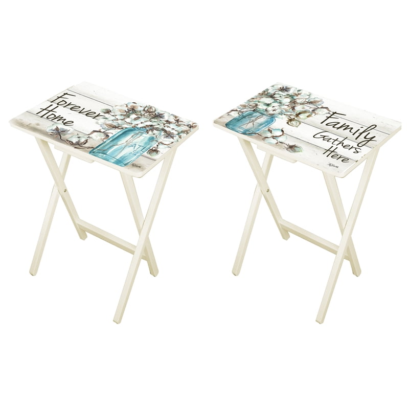 Set of 2, Forever Home Foldable Side Table/ TV Tray
