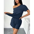 thumbnail image 2 of Ekouaer 2 Packs Womens Pajama Set Short Sleeve Sleepwear Soft Top and Shorts Pjs Casual Outfits Lounge Set with Pockets, 2 of 6
