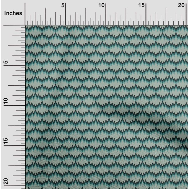 oneOone Viscose Chiffon Fabric Zig Zag Flame Stitch Print Sewing Fabric BTY 42 Inch Wide