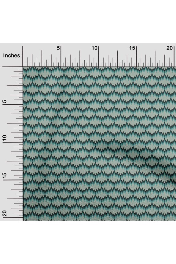 Viscose Chiffon Fabric Zig Zag Flame Stitch Print Sewing Fabric BTY 42 Inch Wide