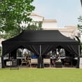 thumbnail image 4 of Gymax 10 x 20 FT Canopy w/ 6 Detachable Sidewalls Carrying Bag UPF50+ Sun Protection Black, 4 of 10