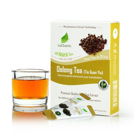 LeCharm Premium Oolong Tea  Instant Tea on the Go LeCharm 100% Natural Tea Extract, Unsweetened Drink Instant Crystallized Tea Powder for Pure Water, Iced Tea and Hot Tea(10