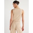 thumbnail image 3 of Scoop Women's and Women's Plus Linen Blend V-Neck Button Vest, Sizes XS-4X, 3 of 5
