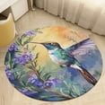 thumbnail image 4 of Flower Hummingbird Round Small Area Rug, Print Non Slip Washable Floor Mat, Soft Throw Rug for Living Room, Powder Room Entryway, Bathroom, Bedside, 4 of 6