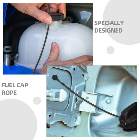 SOPOTUTU Car Gas Cap Tether Fuel Tank Cap Rope Black Abs 2Pack