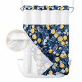 thumbnail image 2 of Lemon Bird No Hook Shower Curtain Waterproof, Bathroom Curtains with Snap in Liners and See Through Top Window, Blue Yellow Pastoral Flowers Plant Summer Hotel Style Bathtub Curtains Shower 48"Wx72"L, 2 of 8