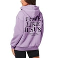 thumbnail image 4 of shqvo Jesus Loves You Hoodie Zip Up Hoodie Women Oversized Christian Sweatshirts Lightweight Long Sleeve Fleece Jacket with Pockets Preppy Clothes Light Purple, 4 of 6