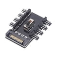 thumbnail image 1 of Concentrador de ventilador de refrigeración PC SATA 1 a 8 12V Toma de corriente Adaptador PCB Controlador de velocidad de 2 niveles Divisor multidireccional Enfriador Concentrador de ventilador de refrigeración Hugtrwg  Para estrenar, 1 of 4