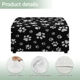 thumbnail image 4 of Xoenoiee Dog Paw Print Ottoman Cover Square Stretch Slipcover for Ottomans Soft Footstool Cover Footstool Slipcover with Elastic Bottom, Machine Washable, L, 4 of 7