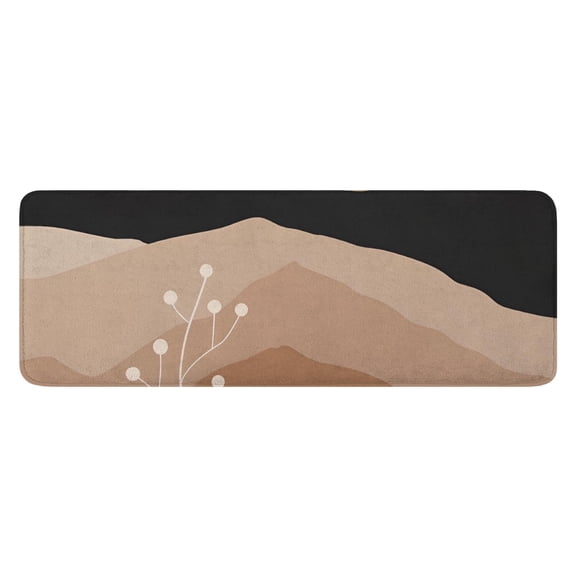 Brown Boho Night Landscape Pattern Kitchen Rug Mat,Kitchen Runner Rugs Non Skid Washable,Decorative Kitchen Floor Mats for Kitchen,Sink,Laundry,17"x47.2"